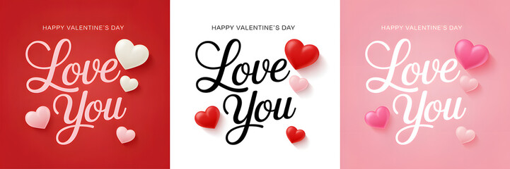 Valentine's day greeting cards with love messages