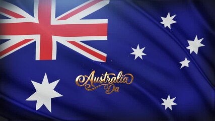 Australian flag for australia day celebrations with text overlayed is perfect for social media posts and event promotions. Bright and patriotic design.