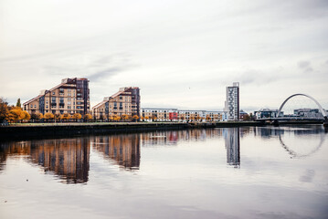 Fototapeta premium River Clyde Waterfront and Clyde Arc Bridge, Glasgow