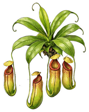 Nepenthes mirabilis illustration art