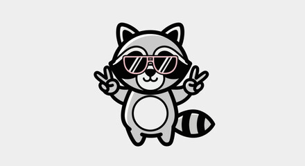 Cartoon raccoon wearing sunglasses © Leomord