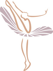 design for a logo for ballet dance with an elegant vector illustration of a ballerina