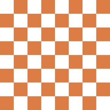 Terracotta orange and white checkerboard background with strategic grid design for game and decor.