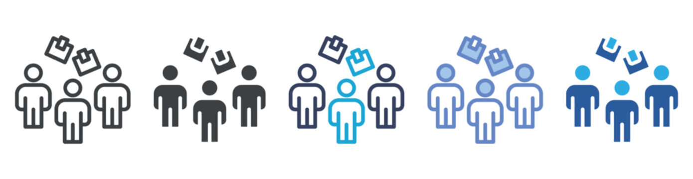 Team icon set multiple style collection