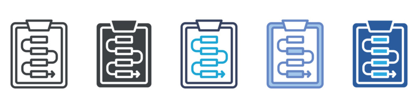 Planning icon set multiple style collection