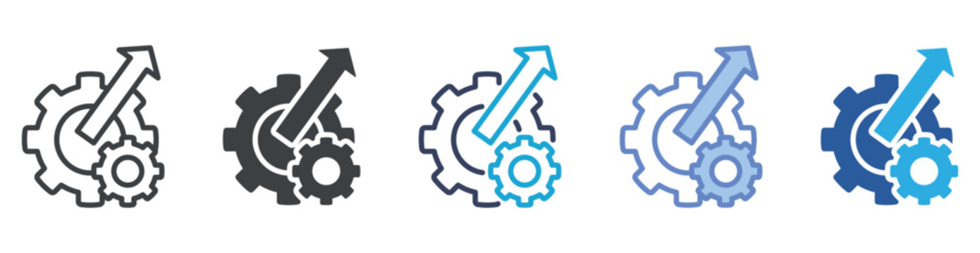 Development icon set multiple style collection