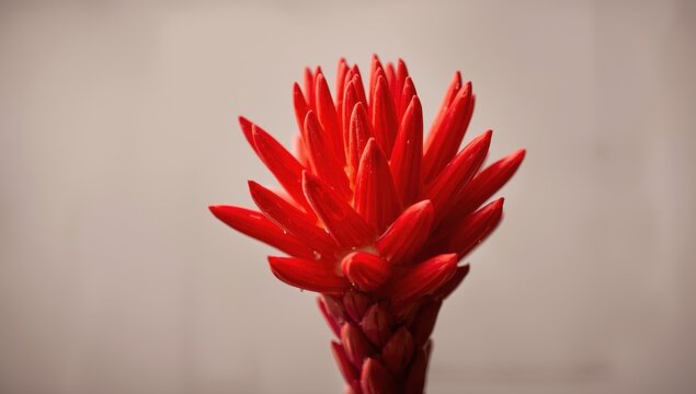 Lovely crimson bloom of guzmania conifera