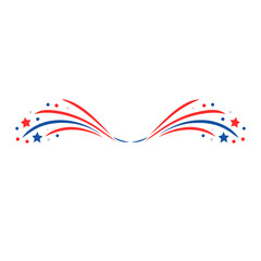 Patriotic Firework Burst Flourish Divider