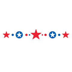 Patriotic Star Dot Divider Minimal Line