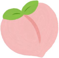 복숭아 일러스트