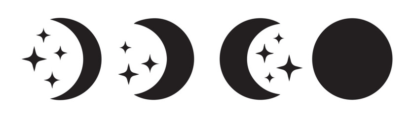 Moon phases with stars celestial cycle representation night sky astronomical event luminous celestial body cosmic phenomenon © Lover