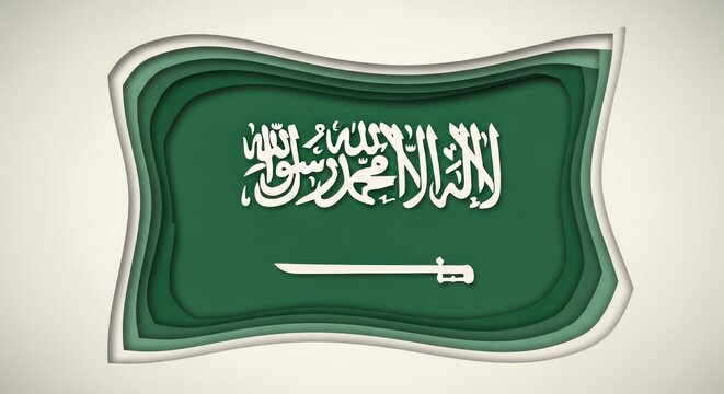 Saudi Arabia National Flag Symbolizing Sovereignty.