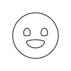 Fototapeta premium happy face joyful relief smile emoji symbol sign icon vector illustration isolated flat relieved expression