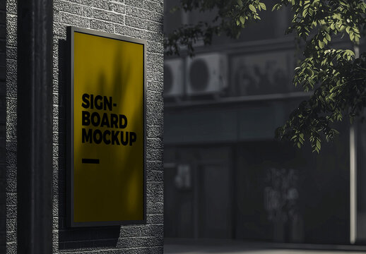 Signboard Mockup Template