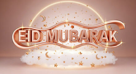 Rose Gold Eid Mubarak Luxury Greeting