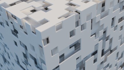 Abstract 3d illustration with layers of planes