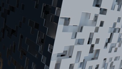 Abstract 3d illustration with layers of planes