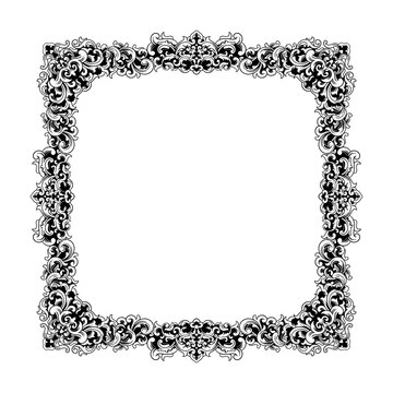 Luxury Square Floral Ornament Frame with Classic Vintage Design