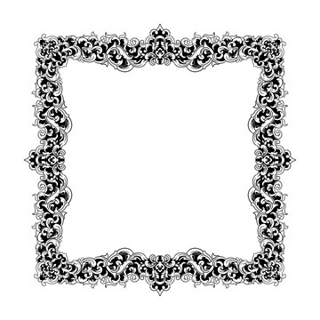 Luxury Square Floral Ornament Frame with Classic Vintage Design
