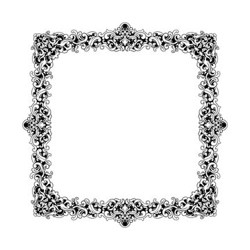 Luxury Square Floral Ornament Frame with Classic Vintage Design