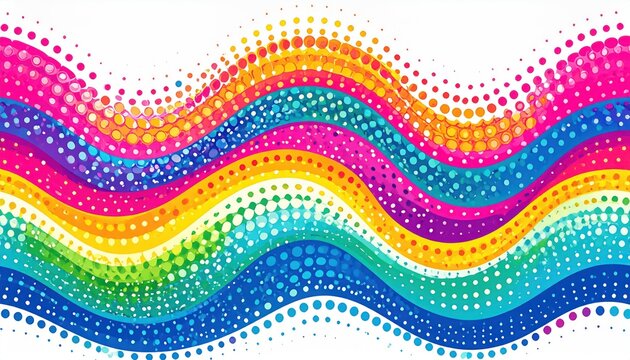 Colorful Wavy Dotted Pattern Design Element.