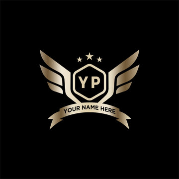 YP Initials Eagle Logo Icon Education Stock Vector