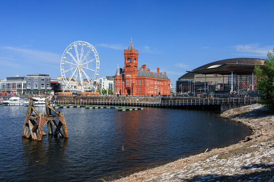 Ferris Wheel and Pierhead Building, Cardiff Bay, Wales
