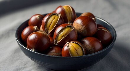 Roasted Chestnuts in a Bowl