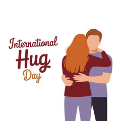 Obraz premium Couple Hugging on International Hug Day celebration 1