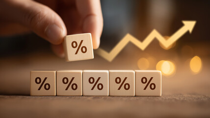 Increasing Interest Rate and Financial Growth Concept