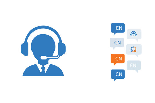 Customer support services with multilingual language options for global communication
