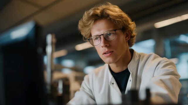 A metallurgy research lab testing tensile strength of steel samples using a universal testing machine, generating precise data for structural and industrial applications. cinematic color