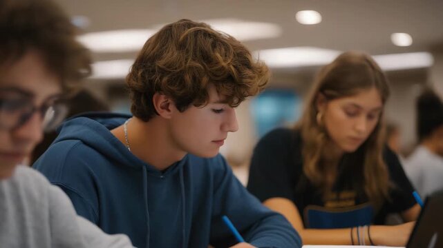 An inclusive classroom environment where students of different abilities learn together, highlighting accessible education and equal learning opportunities. cinematic color correction, natural