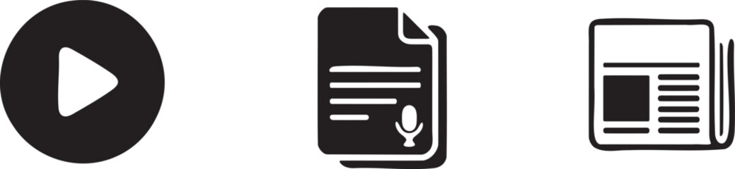 Media Press Release News and Public Relations Icons