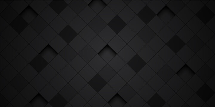Black checkered background texture abstract. Clip art.