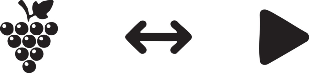 Nature Navigation Icons Grapes Swap and Video Play