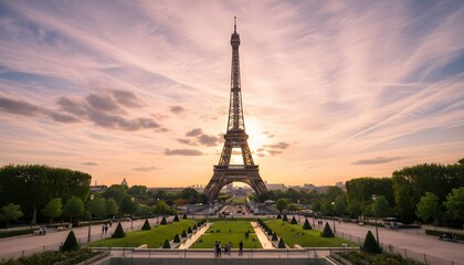 eiffel tower at sunset,eiffel tower in paris