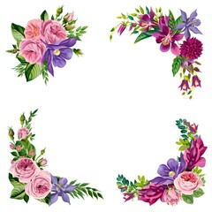 Obraz premium Floral frame with flowers