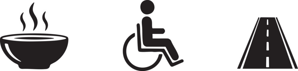Public Services Soup Dining Accessibility and Roadway Icons