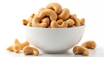 Cashew Nuts in a White Bowl