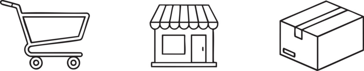 Retail Delivery Icons Set for Ecommerce Shipping Services