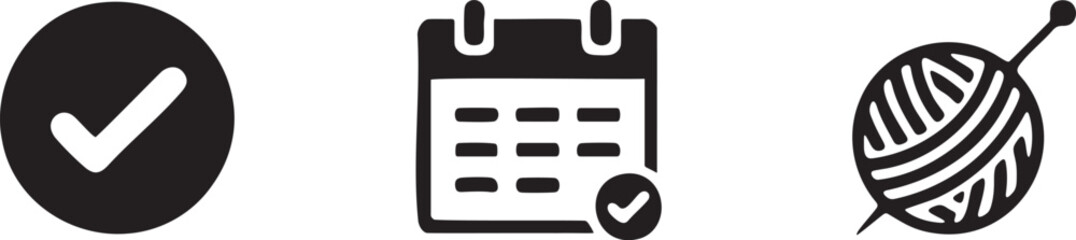 Schedule Food Icons Set for Restaurant Planning Services