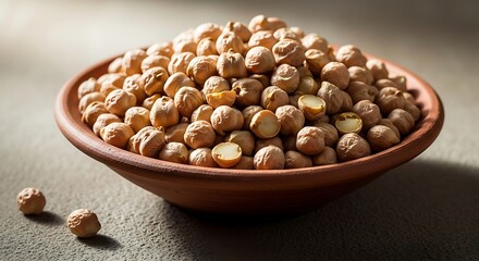 Chickpeas in a Clay Bowl
