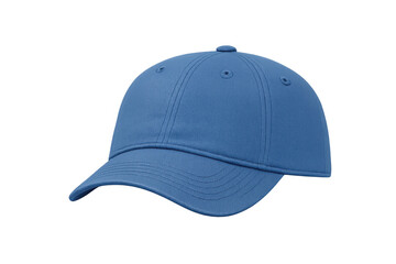Fototapeta premium Blue baseball cap blank mockup, a plain headwear accessory for sports, fashion, and casual branding design