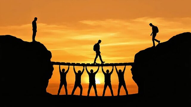 Symbolic teamwork bridging gaps with unity and support