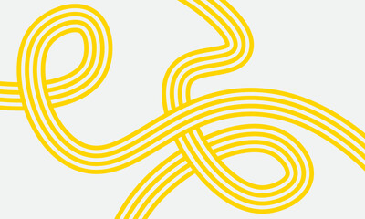 Line Pasta Pattern. Abstract Yellow Background with Italian Spaghetti Waves. Vector Doodle Noodle Illustration. Food Texture Design for Pasta, Ramen and Spaghetti Packages