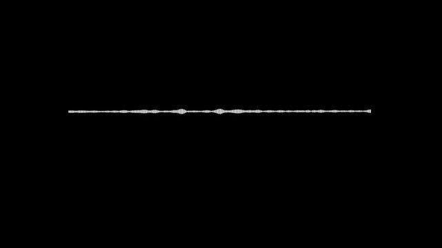 Audio spectrum animation, sound waves loop animation, Music waves oscillation, sound wave or Circular interface audio voice music. Recording studio with horizontal, wave behind the black background.