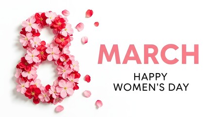 Happy women's day 8th march celebration greeting card