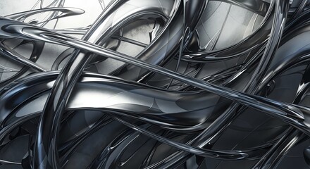 Abstract flowing lines metallic surface