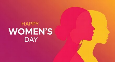 Happy women's day celebration with empowered women silhouette